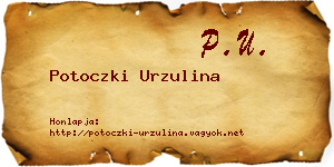 Potoczki Urzulina névjegykártya